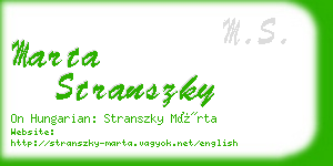 marta stranszky business card